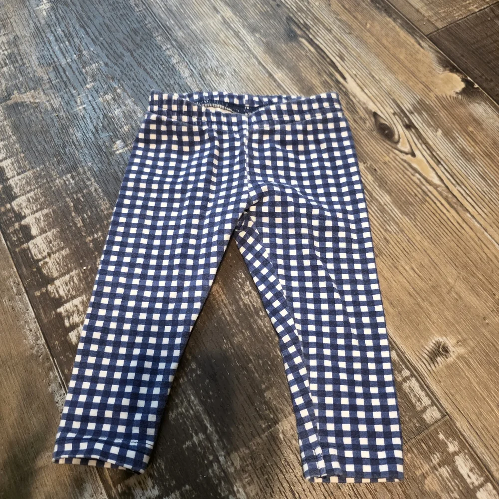 Carter's Navy and White Checkered Leggings